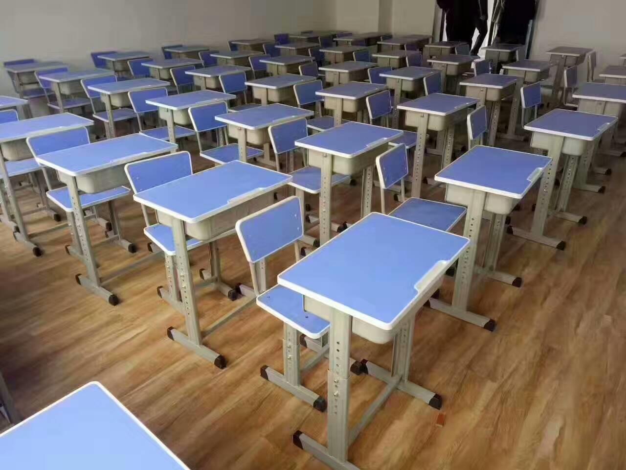 郑州学校课桌椅_课桌凳_钢木课桌椅_补习班单人课桌椅