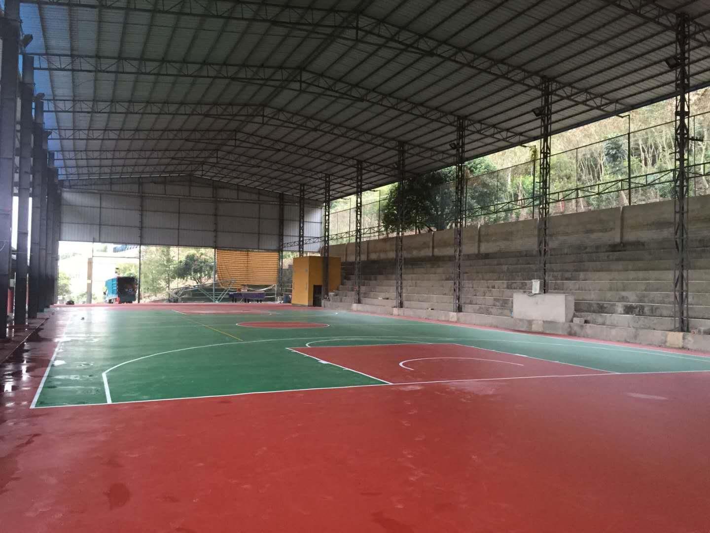 来宾3mm塑胶篮球场施工