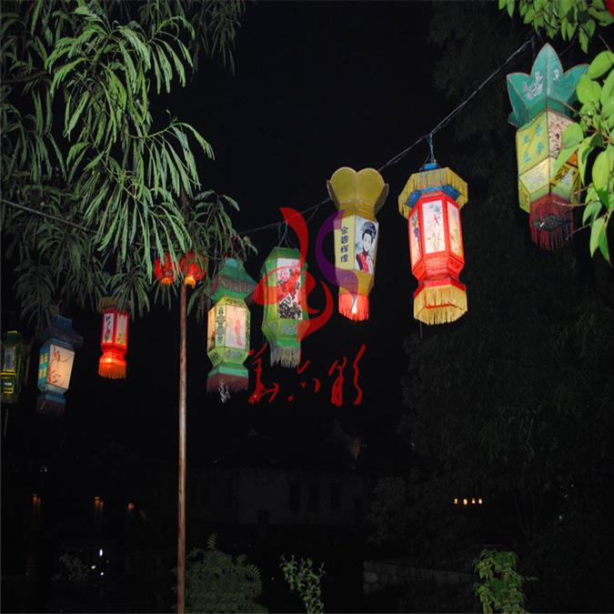 华亦彩花灯厂家定制古典中式大红灯笼文化宫灯会吊顶装饰商场走道