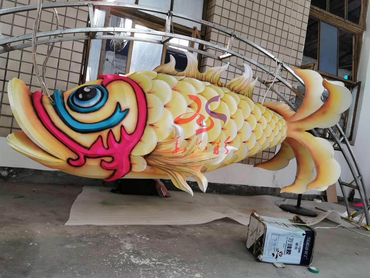 廠家定制錦鯉魚(yú)手工花燈裝飾飯店酒樓餐廳料理壽司店策劃燈光節(jié)風(fēng)凰山