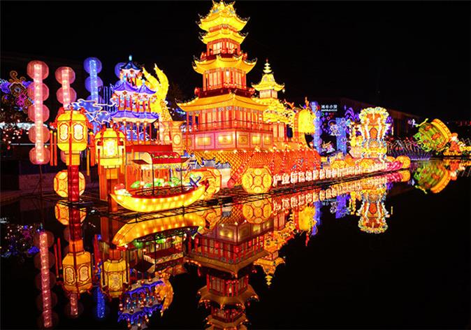 自贡华亦彩定制设计LED动物人物造型花灯景观定制促销新款公园造型花灯主题