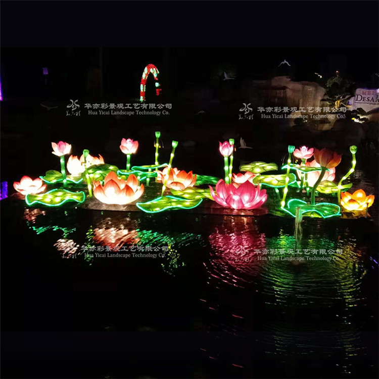 华亦彩定制中秋节大型花灯景观亮化街道布置创意LED彩灯设计制作