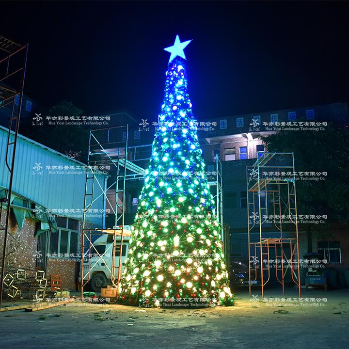 大型圣诞树直销，圣诞节装饰品厂家LED点控光编程圣诞树圣诞节装饰方案设计