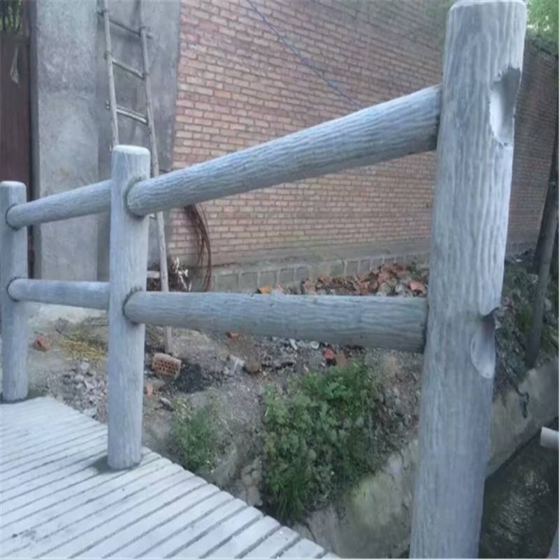 水泥树桩栏杆 景观水泥仿树皮栏杆 水泥树桩五连排 加工定制