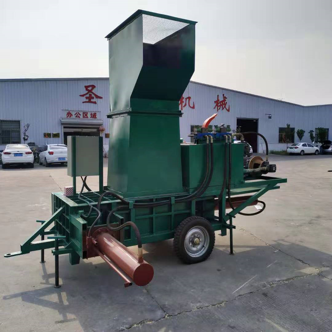 鹤岗青贮蒜皮液压打捆机套袋打包机价格
